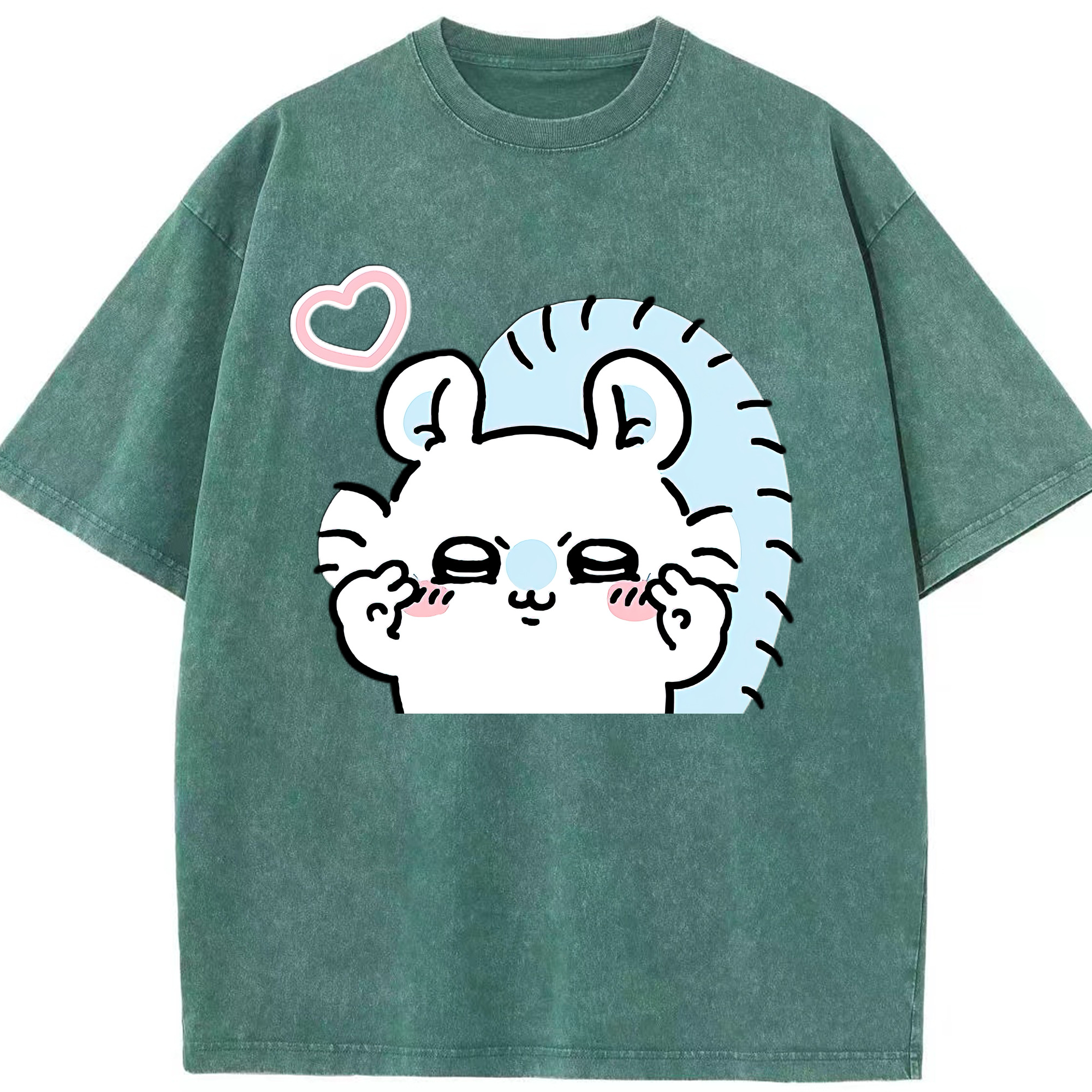 （画像用） ちいかわ モモンガ Chii-kawa Momonga 綿100% ヴィンテージ風 半袖Tシャツ（フロントプリント）